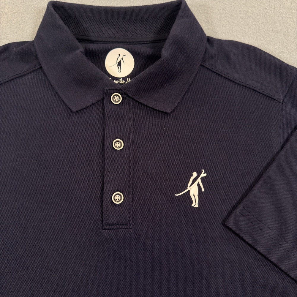 NWT Toes on the Nose Mens Puff M8 Polo Shirt Navy Blue Surfer Logo Size S‎
